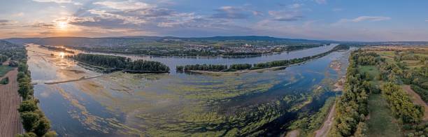 istock Drone image over the Rhine with record low water level in drought summer 2022 1414413098