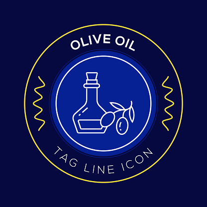 Olive Oil Circle Badge, Modern Logo Vector Icon Design Line Style