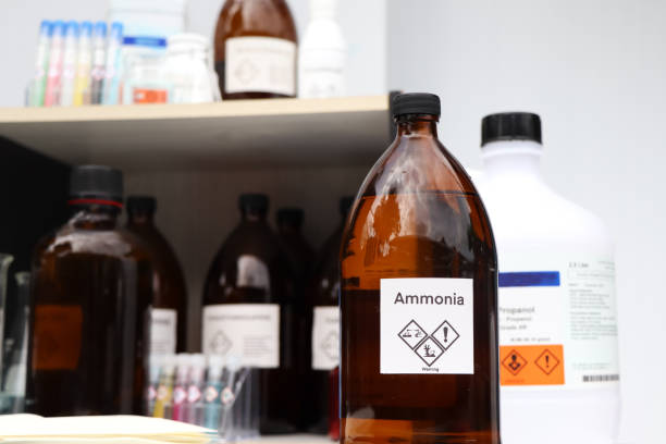 istock Ammonia in bottle, chemical in the laboratory 1414417662