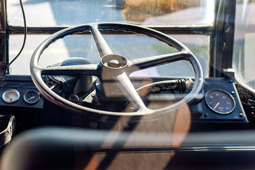 Old english bus steering wheel