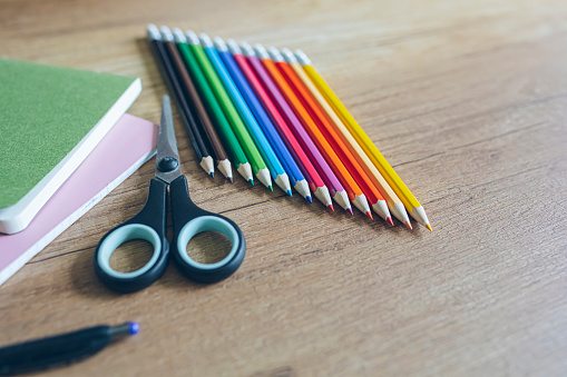 Pencils isolated on white background