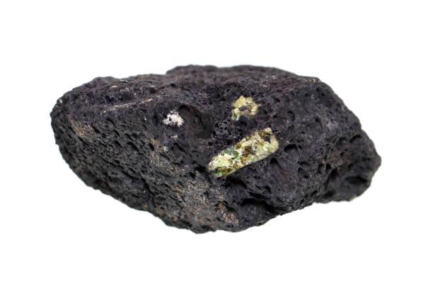 Scoria volcanic rock with olivine stock photo