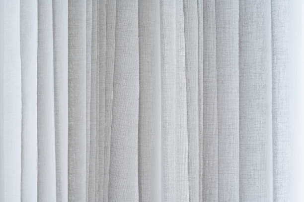 closed up beautiful curtain in cozy room stock photo