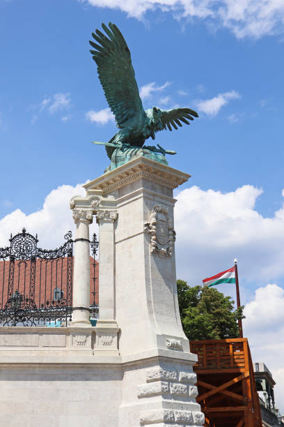 istock Turul bird statue on a pole in Budapest city, Hungary 1414436570