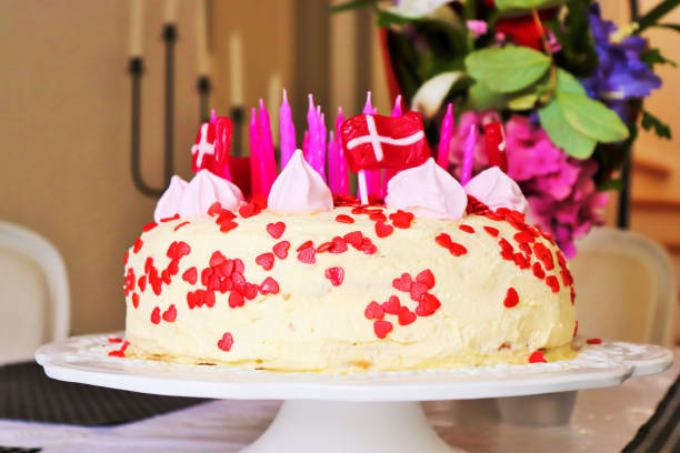 istock birthday cake with candles and the danish flag 1414439568