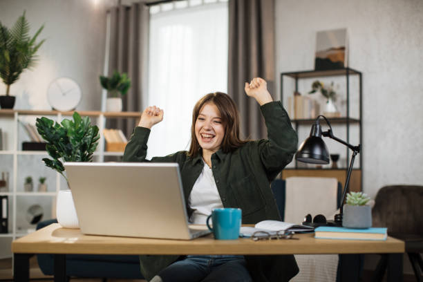 istock Concept of people, technology and distance learning and success. 1414440691