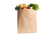 Paper grocery bag isolated
