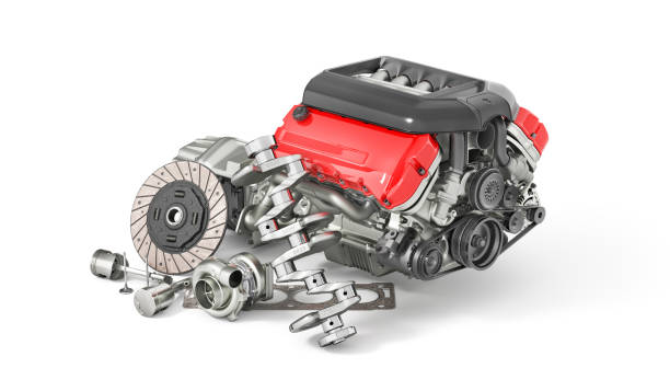 istock Auto parts isolation on a white background. 3d illustration 1414449710