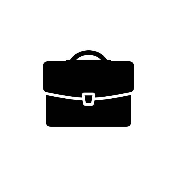 stockillustraties, clipart, cartoons en iconen met briefcase icon. bag for documents and papers. business accessory. a package of documents or portfolio. - attaché