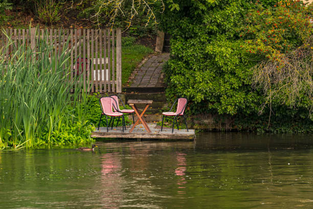 istock A romantic place for relaxing near the river Regnitz in Bamberg with table and chairs, Germany 1414450716