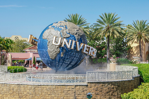 Orlando,USA - December 20, 2016 : The famous Universal Globe at Universal Studios Florida theme park