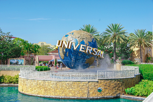 Orlando,USA - December 20, 2016 : The famous Universal Globe at Universal Studios Florida theme park
