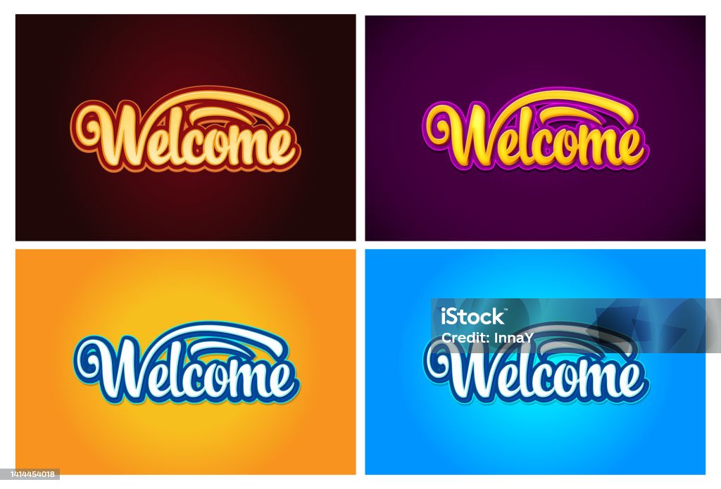 Welcome In Colour Welcome Color Banner Welcome Sign Vector Stock Illustration - Download ...