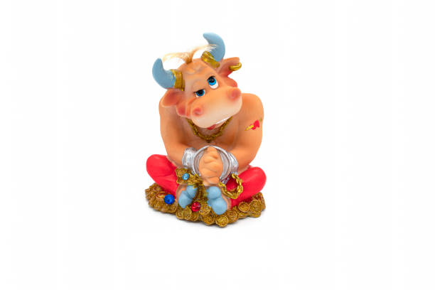 Ceramic cow figurines. High quality photo