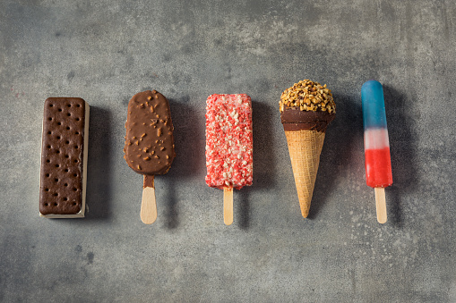 Frozen Assorted Ice Cream Bars for the Summer