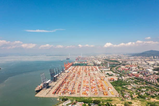 istock Commercial container terminal aerial photography 1414465896