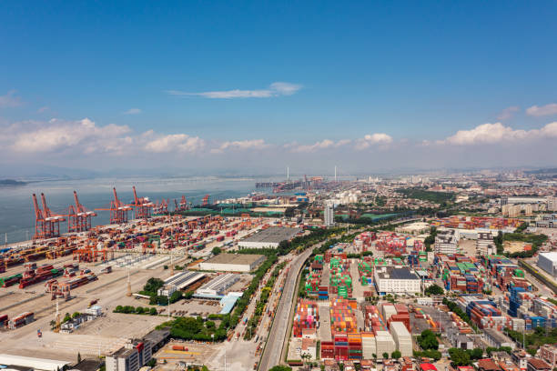 istock Commercial container terminal aerial photography 1414465925