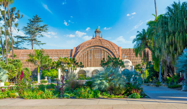 istock Botanical building in Balboa park under a blue sky 1414466638