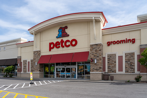 Oakville, ON, Canada - July 23, 2022: A Petco store in Oakville, ON, Canada. Petco Health and Wellness Company, Inc. is an American pet retailer.