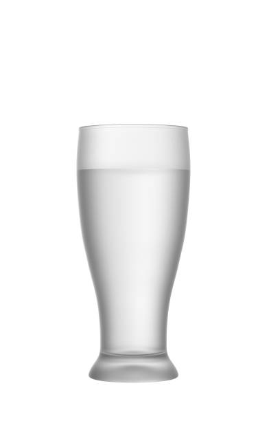 beer glass filled with water on a white background. isolated on white background. 3d render..