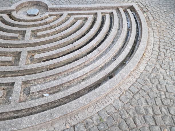 istock Waterway with labyrinth-like flow, some also see a jewish symbol 1414477293