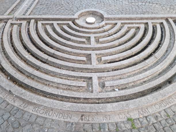 istock Waterway with labyrinth-like flow, some also see a jewish symbol 1414477341