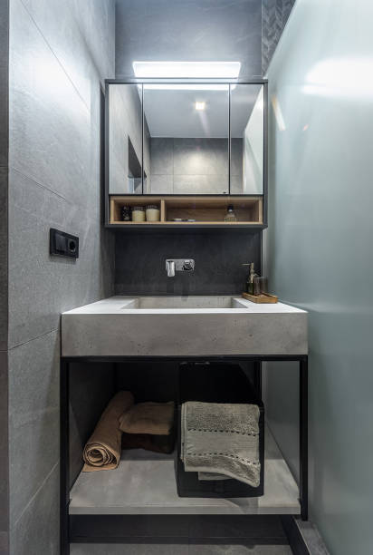 istock Modern washbasin with chrome faucet 1414479596