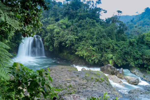 istock Beatiful waterfall with a green landscape 1414481710