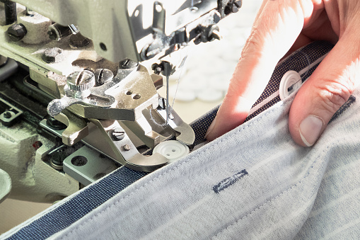 Sewing machine, a fragment of the working area of the needle movement