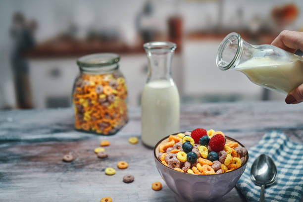 istock Cheerios Cornflakes with Berries Served in a Bowl for Breakfast 1414488351