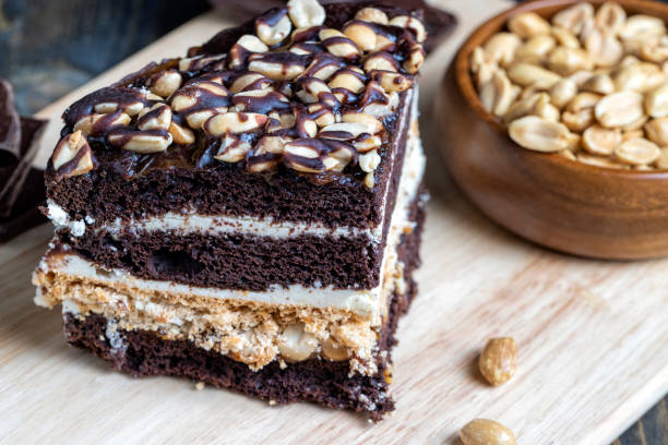 istock chocolate cake with nut filling and peanuts 1414489611