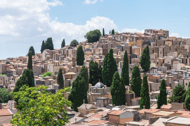 Cemetery in Enna on a summer day