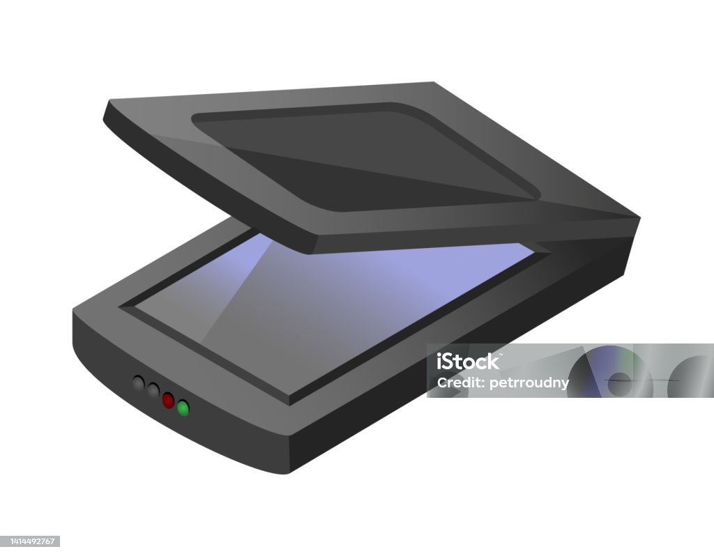 Scanner Isometric Vector Isometric Illustration Of Open Document A3 Or A4 Flat Bed Or ...