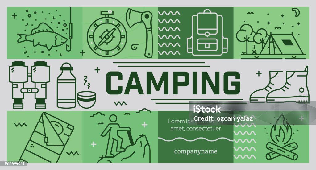 Camp Design Vector Camping Related Vector Design Concept Stock Illustration - Download ...