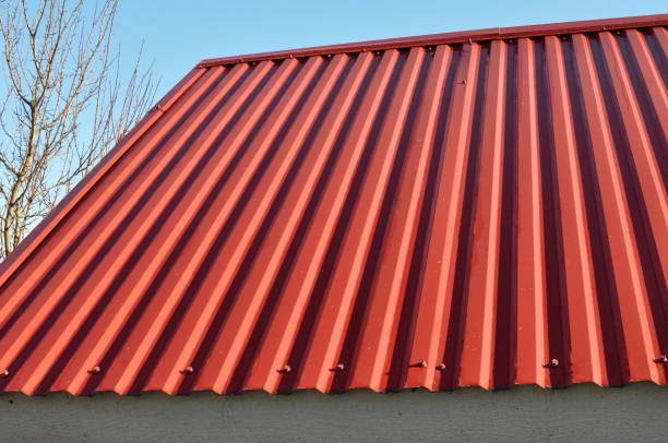 istock The building is covered with profiled metal sheet 1414496166