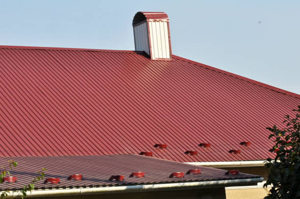 istock The building is covered with profiled metal sheet 1414497694
