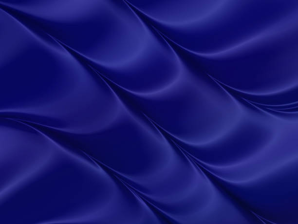 istock Navy Blue Shape Flowing Pattern Purple 3D Abstract Wave Rippled Reflection Background Tube Dark Blue Gradient Curve Texture Futuristic Technology Fractal Fine Art 1414497735