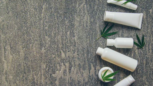 istock Cosmetics with cannabis extract natural. Selective focus. 1414497878