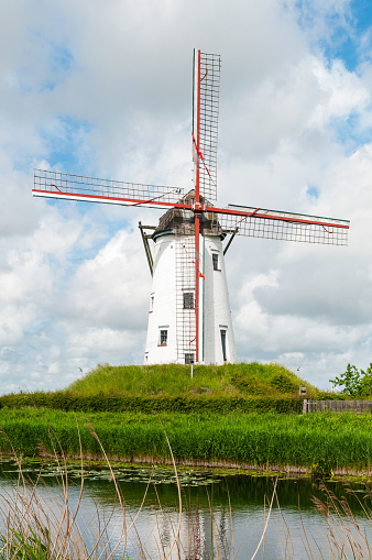 Foehr, Germany - September 5, 2010.. Historic windmill on the German North Frisian island of “Föhr”