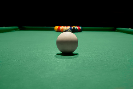 Snooker balls in close with black background