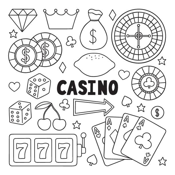 ilustrações de stock, clip art, desenhos animados e ícones de ðð»ñ ðð½ñðµñð½ðµñð° - people gambling line art casino