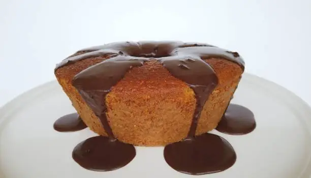 Brazilian Carrot Cake. Carrot cake with chocolate icing