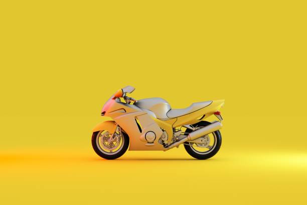 Three Dimensional, Motorcycle, White Color, Digitally Generated Image, Illustration