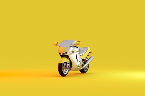 Three Dimensional, Motorcycle, White Color, Digitally Generated Image, Illustration