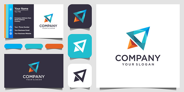 Rocket abstract logo design and business card