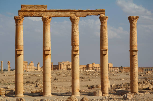 Palmyra, Ancient Ruins in Syria, Middle East stock photo