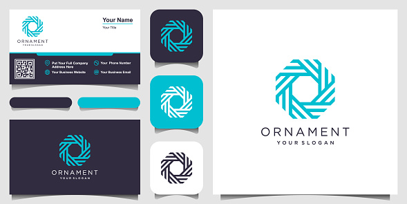 Company vector logo design element. Abstract ornament circle shaped vector symbols. business card design