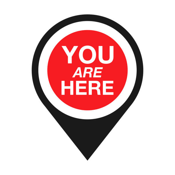 istock You Are Here Location logo. Marker location you are here Vector illustration. 1414537593