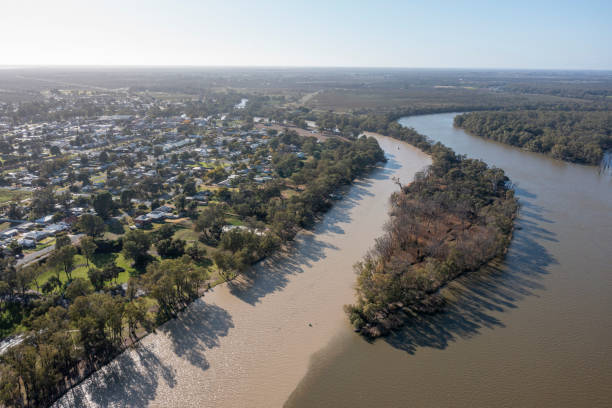 istock Muddy Flood waters from the  Darling river. 1414540598