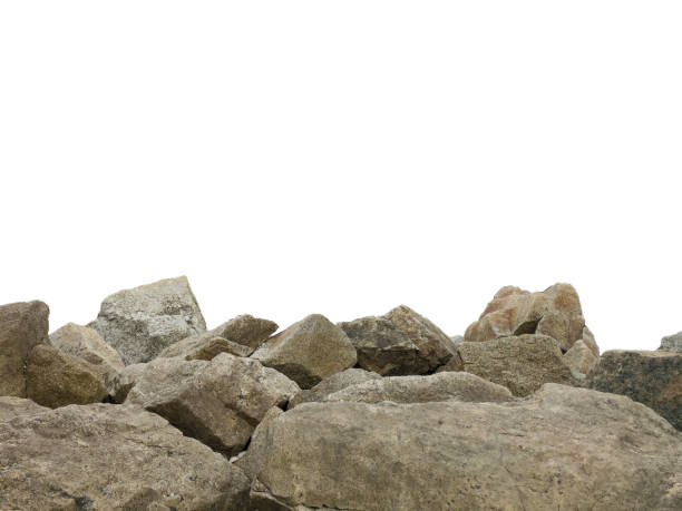 istock Set of sea stones isolated on a white background 1414548643